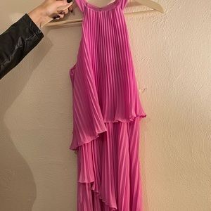 LAUNDRY midi pink layered dress